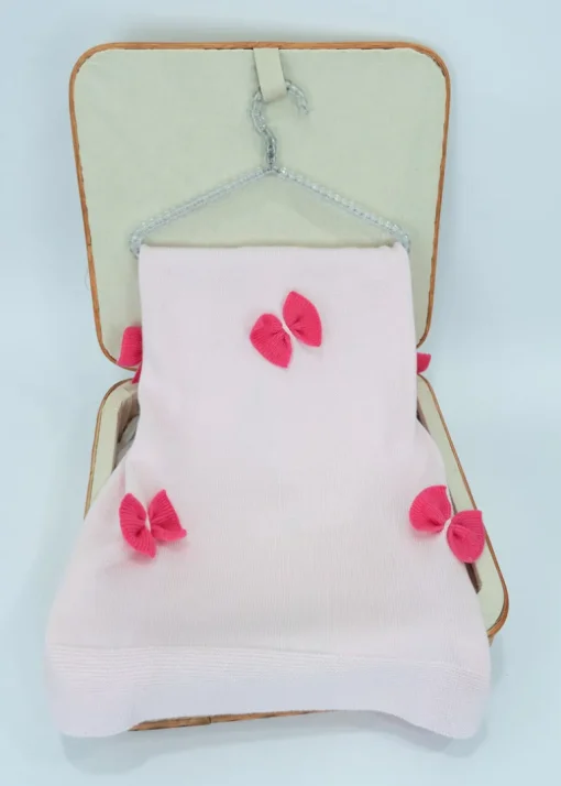 Le Coconnè Coperta Rosa con Fiocchi per Neonate