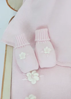 Le Coconnè Scarpine Rosa con Fiori per Neonate