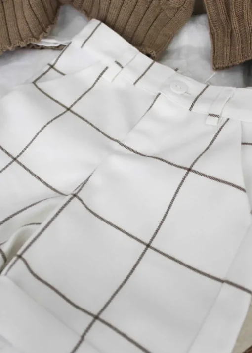 Le Coconne Bermuda Bianco a Righe per Neonati