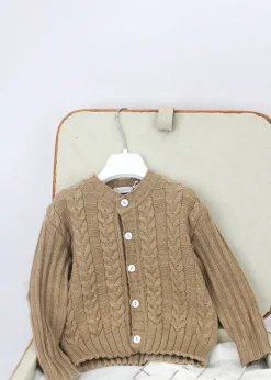 Le Coconne Cardigan Sabbia per Neonati