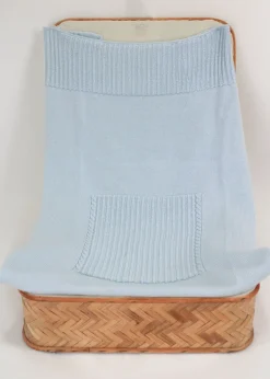 Le Coconne Coperta Azzurra con Ricamo per Neonati
