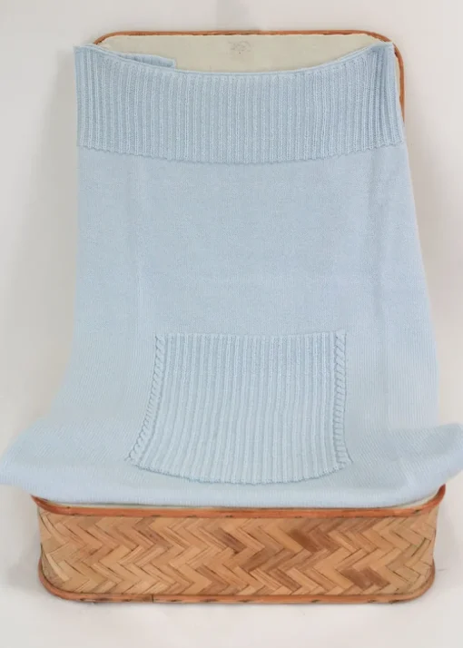 Le Coconne Coperta Azzurra con Ricamo per Neonati
