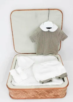 Le Coconne Corredino Bianco/Beige con Completo per Neonati