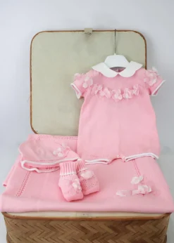 Le Coconne Corredino Rosa con Pagliaccetto per Neonate