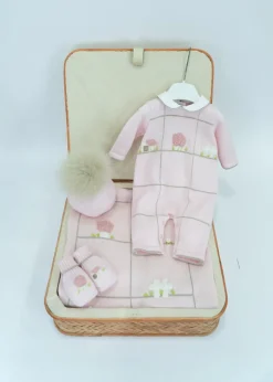 Le Coconne Corredino Rosa con Fiori per Neonate