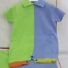 Le Coconne Pagliaccetto Verde/Azzurro per Neonati