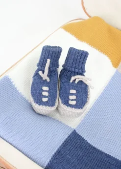 Le Coconne Scarpine Blu/Beige per Neonati
