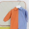 Le Coconne Tutina Azzurro/Arancio per Neonati
