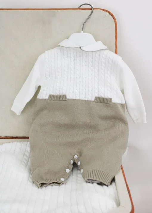 Le Coconne Tutina Bianco/Beige per Neonati