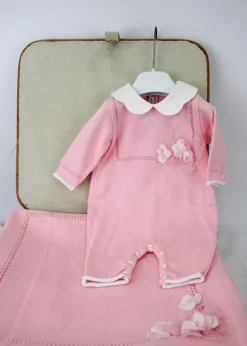 Le Coconne Tutina Rosa con Fiori per Neonate