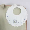 Marlù Bavetta Bianco/Azzurro con Ricamo per Neonati