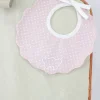 Marlù Bavetta Rosa a Pois con Ricamo per Neonate