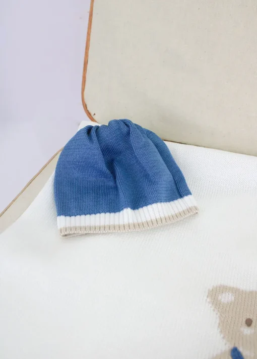 Marlù Cappello Blu/Bianco per Neonati