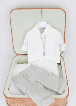 Marlù Completo Bianco/Beige per Neonati