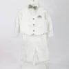 Marlù Completo Panciotto con Camicia e Pantaloni Bianchi per Neonati