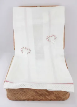 Marlù Coperta Bianco/Rosa con Ricami per Neonate