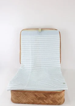 Marlù Coperta Celeste/Bianco Ricamata per Neonati