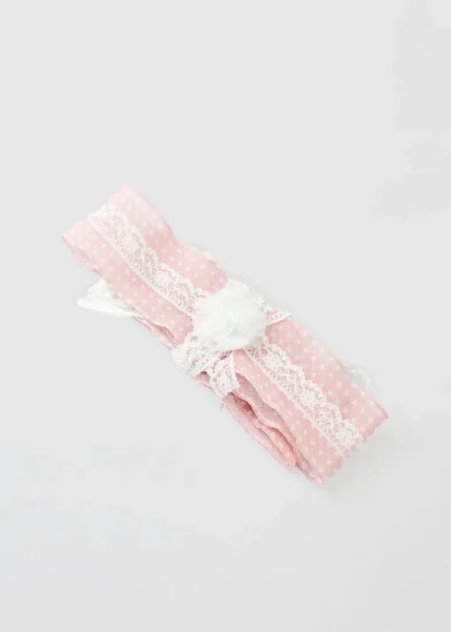 Marlù Fascia Rosa/Bianca con Fiori per Neonate