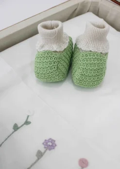 Marlù Scarpine Bianco/Verde pistacchio per Neonate