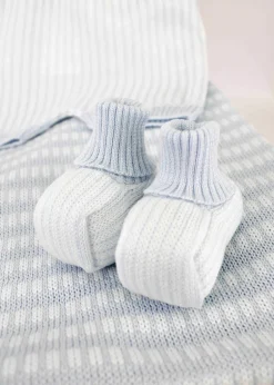 Marlù Scarpine Celeste/Bianco per Neonati