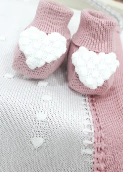 Marlù Scarpine Rosa con Ricamo Cuore per Neonate