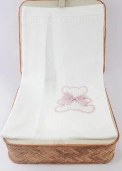 Marlu Coperta Bianco/Rosa con Orsetto per Neonate