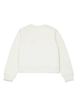 Max & Co Kids Felpa Girocollo Crema con Logo per Bambine