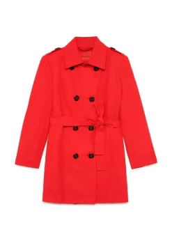 Max & Co Kids Trench Doppiopetto Rosso con Cintura