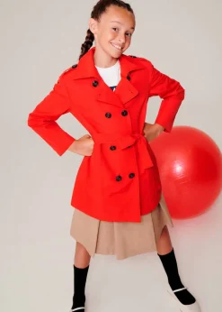 Max & Co Kids Trench Doppiopetto Rosso con Cintura