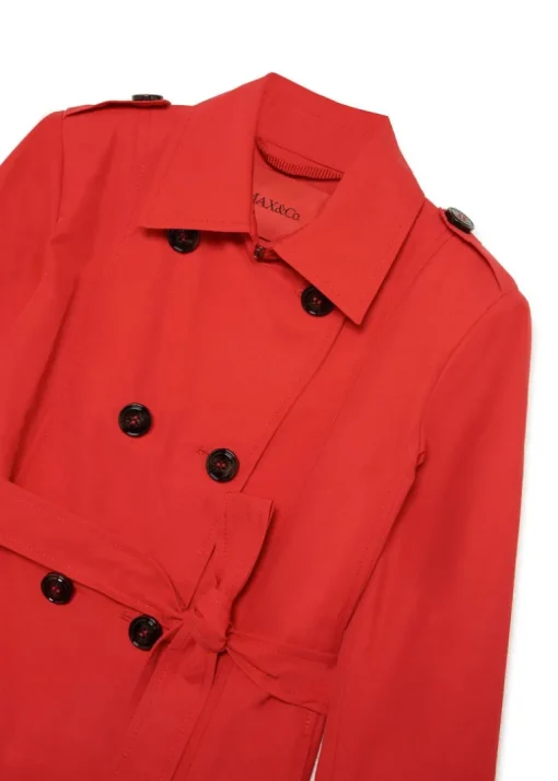 Max & Co Kids Trench Doppiopetto Rosso con Cintura