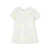 Michael Kors Kids Abito Ecrù Logo All Over per Neonate