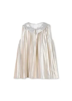 Michael Kors Kids Abito Oro Plissettato per Neonate