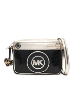 Michael Kors Kids Borsetta Nera a Spalla con Pailettes