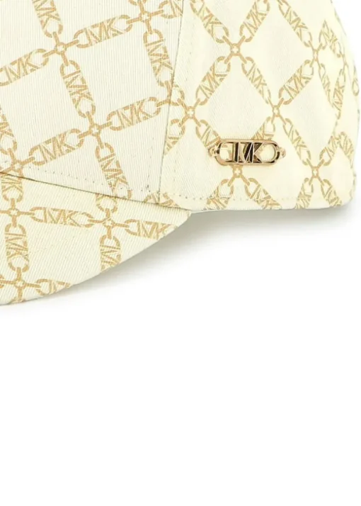 Michael Kors Kids Cappello Crema Logo All over per Bambine