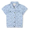 Michael Kors Kids Giacca in Denim Logo All Over per Bambine