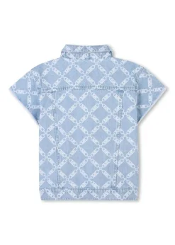 Michael Kors Kids Giacca in Denim Logo All Over per Bambine