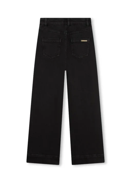 Michael Kors Kids Jeans Denim Nero Straight per Bambine