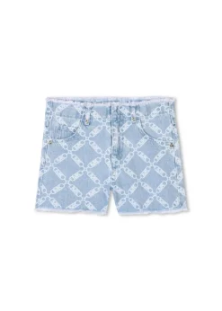 Michael Kors Kids Shorts in Denim Logo All Over per Bambine