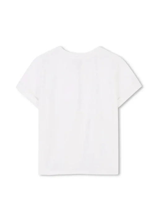 Michael Kors Kids T-shirt Bianca con Applicazione Strass per Bambine
