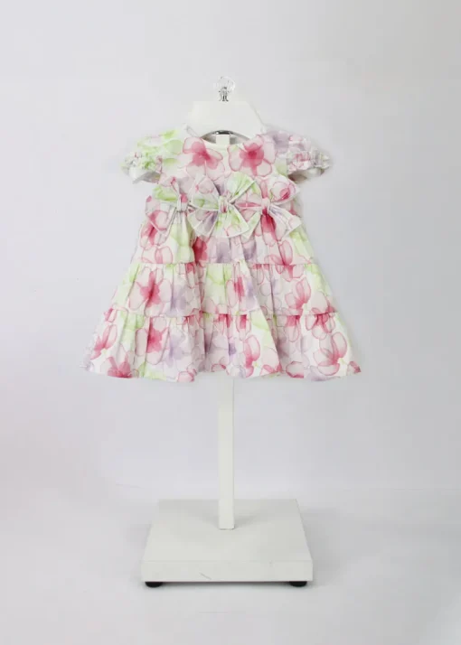 Minibanda Abito Multicolor Floreale con Fiocchi per Neonate