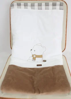Minibanda Coperta Panna/Beige con Ricamo per Neonati