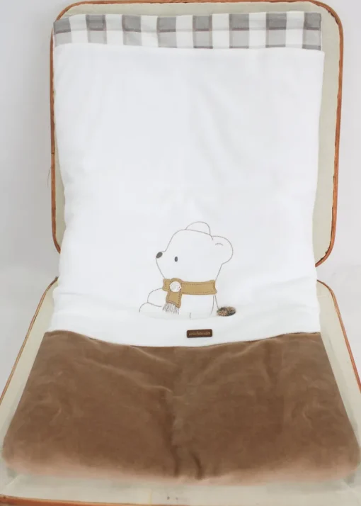 Minibanda Coperta Panna/Beige con Ricamo per Neonati