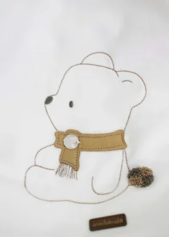Minibanda Coperta Panna/Beige con Ricamo per Neonati