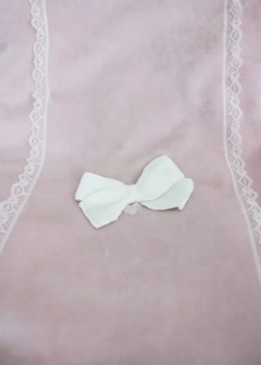 Minibanda Coperta Rosa con Fiocco e Ruches per Neonate