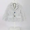Minibanda Giacca Blazer Bianca a Righe per Neonati