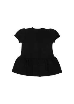 Moschino Kids Abito Nero con Stampa e Ruches per Neonate