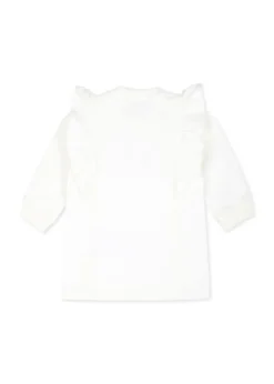 Moschino Kids Abito Panna con Stampa Teddy Bear con Ruches per Neonate