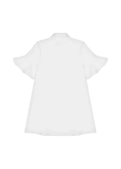 Moschino Kids Abito Svasato Panna con Ruches per Bambine
