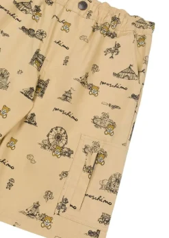 Moschino Kids Bermuda Beige con Stampa per Bambini