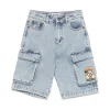 Moschino Kids Bermuda Denim con Stampa Toy per Bambini